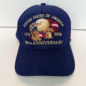 USA 250th Anniversary Hat Navy Blue Embroidered Eagle 1776-2026 Baseball Cap